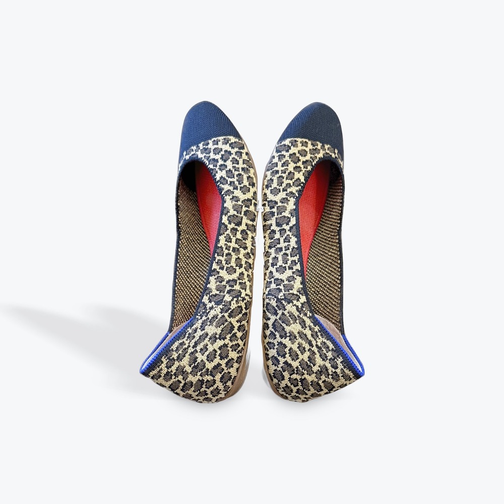 Rothy's The Flat Wildcat Leopard Print Cap Toe Ballet Flats Shoes Womens 8 - Picture 3 of 6